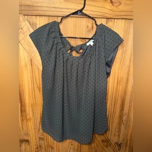 LC Lauren Conrad Black Blouse with Bow Detail